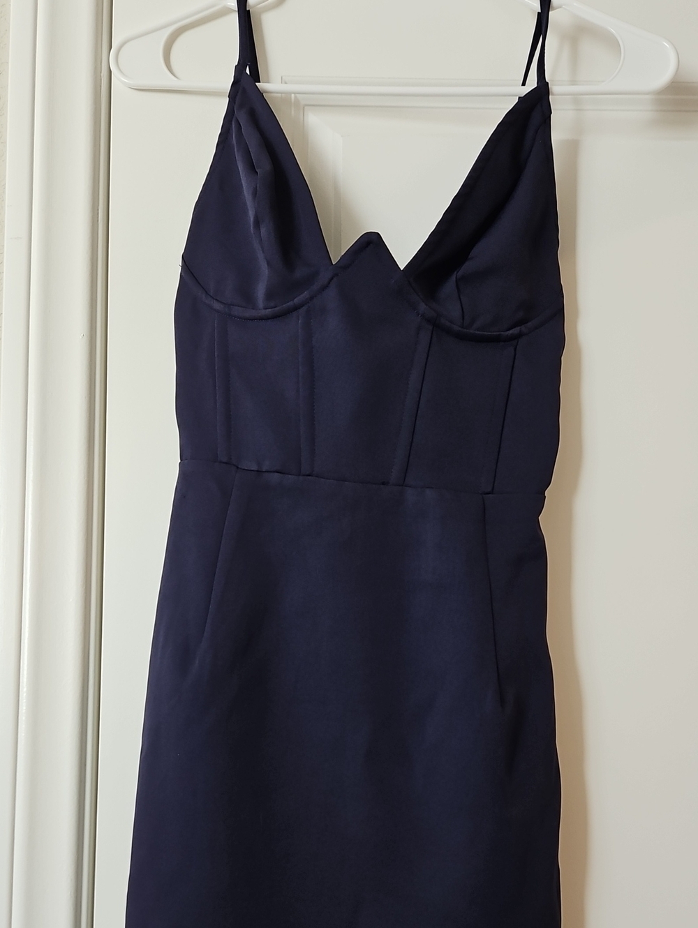 PLT Navy Slip Dress with Spaghetti Straps